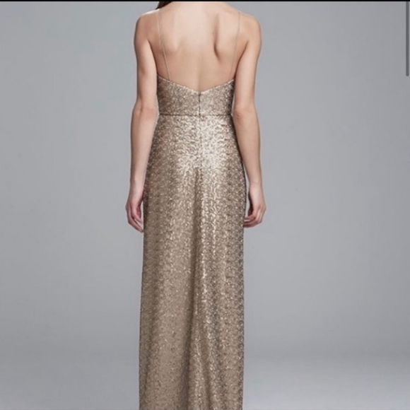 SALE AMSALE - Spencer Gown - Rose Gold sequin Size: 0, Worn Once for Wedding - Picture 2 of 4